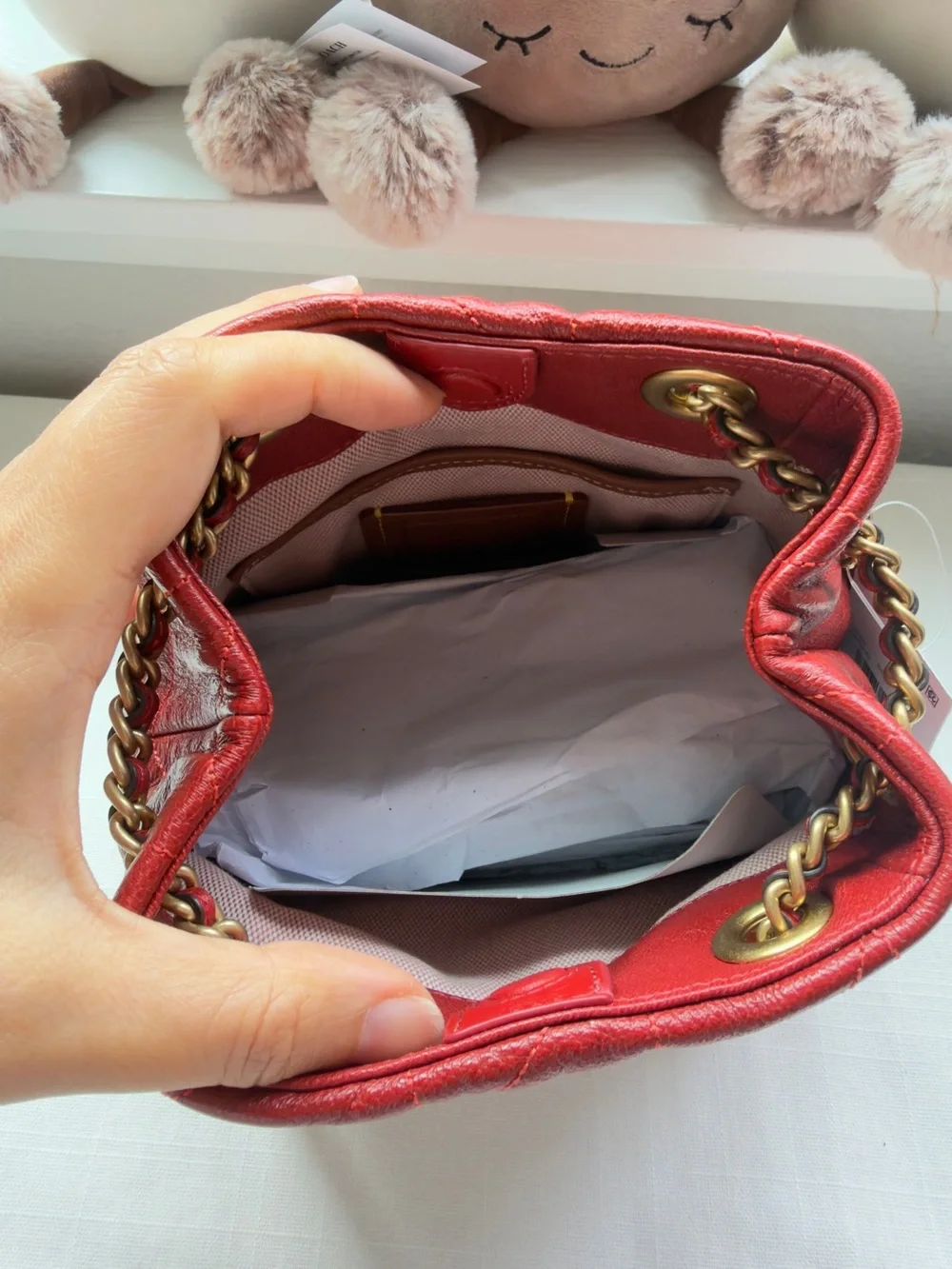 NWT 🍒 Coach Poppy Jade Drawstring Bag With Quilting